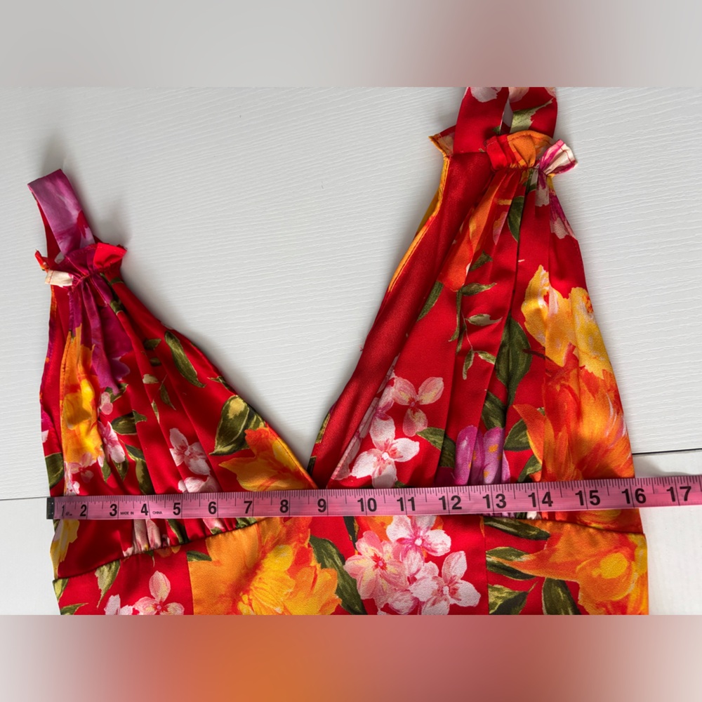 Ronny Kobo Sallee Red Floral Maxi Dress Size L - Picture 10 of 12
